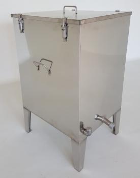 Rechteckiger Wachsschmelzer aus Edelstahl 59cm x 51cm Inhalt
